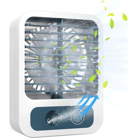 Mini-Tischventilator mit Sprühfunktion, 60-ml-Wassertank, USB-aufladbar, 3 Geschwindigkeitsstufen, leise, ideal für Zuhause, Büro und im Freien. (1/5)