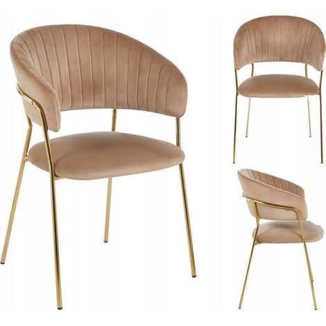 Silla K4-FX (G) de terciopelo color capuchino Riviera 24 (1/5)