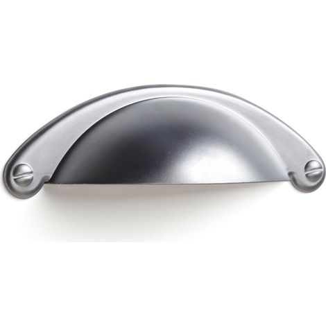 Concha de zamak con acabado cromo mate, dimensiones:103x30x24mm y entrepuntos:64mm - (1/4)