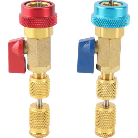 Outil d'installation et de retrait rapide de l'obus de valve R134A pour climatisation (2 pièces) - Haute et basse pression (1/5)