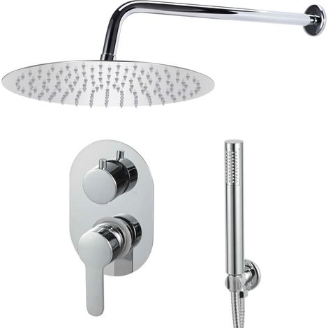 Set completo sistema de ducha rociador de ducha acero inoxidable plateado 020003104