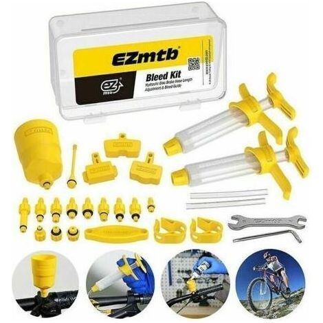Kit de Purge pour Freins de Bicyclette, Huile Minérale Hydraulique, Compatible avec les séries Shimano, Magura, Tektro, Sram - Outils Professionnels de Réparation Vélo- (1/5)