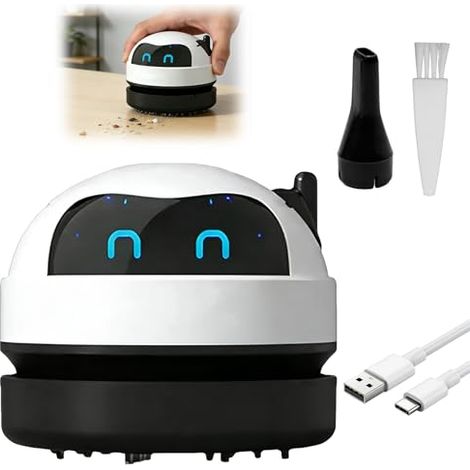 Mini Aspirateur de Table USB Rechargeables,360° silencieuse,Blanc (1/5)