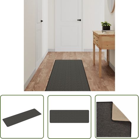 The Living Store Tapis de couloir aspect sisal anthracite 50x150 cm - Tapis De Couloir - Tapis Entrée - Tapis Sisal - Tapis Anthracite - Tapis Moderne (1/5)