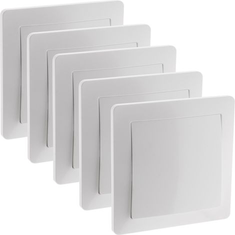Lot de 5 interrupteurs encastrés 10A – Blanc – Fixation par griffes ou vis – Câblage simplifié avec languettes – Conforme norme NF – Orys (1/4)