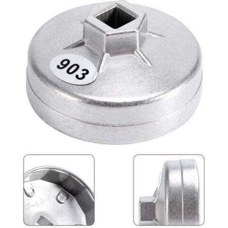 74mm 14 Flte En Aluminium Filtre Huile Clé Socket Remover Outil 903 Couleur Argent pour BMW Audi Benz (1/5)