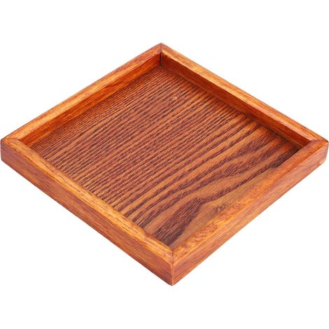 Petit plateau à thé carré en bois clair (1/5)