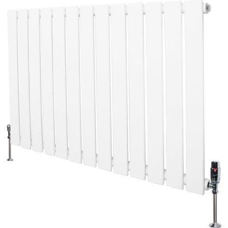 Flachheizkörper Designer mit TRV-Ventile, Horizontal, Weiß, 600 x (1/5)