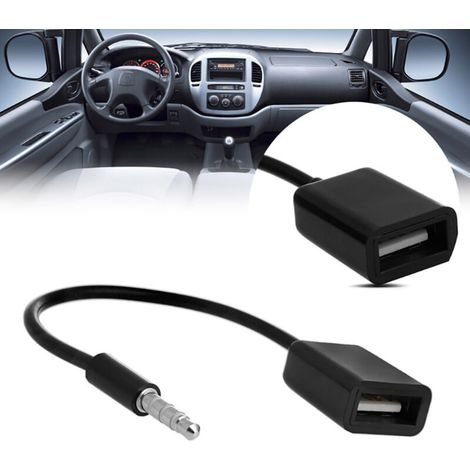 Cavo convertitore Yctze da 3,5 mm a USB 2.0 femmina-maschio per MP3 e navigatore per auto (nero). (1/5)