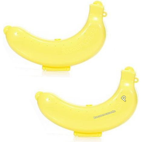 Boîte À Bananes - 19,5 x 13 x 4,5 cm - Aération Latérale - Fermeture À Clic - Lavable En Lave-Vaisselle - BPA Libre - 2 Pièces (1/5)