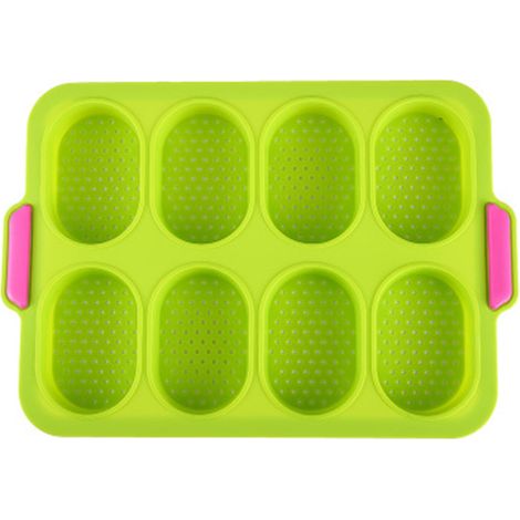 Plaque de cuisson pour mini-baguettes, plaque perforée antiadhésive - Plaque à pain croustillante, moule à pain, pain français, gressins et petits pains (1/5)