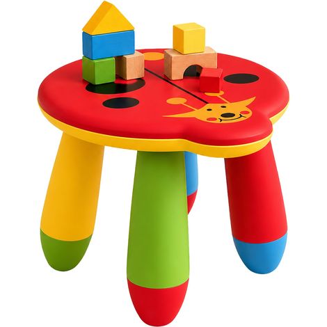 Relaxdays Children's Stool, Ladybird, 26 cm, wipe-clean, lightweight, sturdy, plastic, colourful