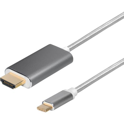 Cavi di connessione usb type c plug - hdmi plug 1,5 m, 4k uhd, @ 30 hz, hdcp, easy plug & play, cable con intreccio in cotone (1/3)