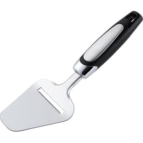 Trancheuse à fromage et beurre avec raclette, lame tranchante, manche antidérapant, acier inoxydable (1 pièce, noir) (1/5)