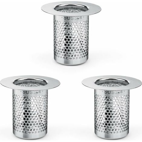 Filtre a Cheveux pour Douche, 3 Pièces Inoxydable Filtre Douche Cheveux, 5,5 × 5cm Filtre Lavabo Cuisine pour Balcon, Cuisines Filtre de Siphon de Sol Salle (1/5)