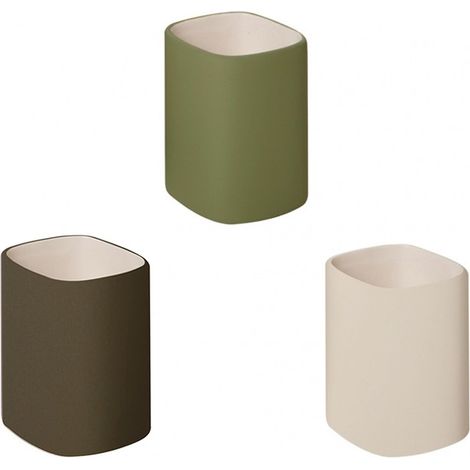 TWIN BICCHIERE CERAMICA MARRONE/LEG