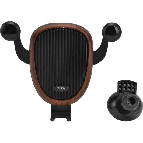 Support téléphone voiture en bois, support universel pour smartphone 4.5‑6.5 pouces, fixation auto pour mobile (1/5)