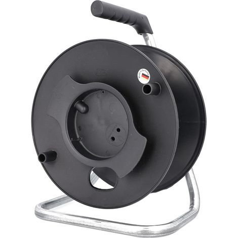 Universal Cable Reel, Empty 50m Drum, Zinc-Plated Tubular Frame, Ergonomic Handle, For Cable and Wire (1/5)