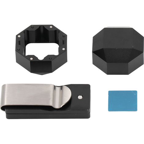 Porte-craie de billard en aluminium, clip octogonal 2 couches silencieux pour queue de billard, accessoire de jeu (1/5)