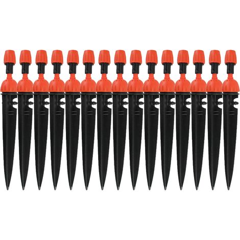 Lot de 15 goutteurs d'irrigation, émetteurs goutte à goutte, micro-asperseurs pour débit d'eau de 4/7 mm (1/5)