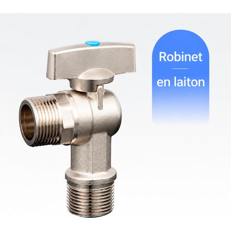 Robinet d'arrêt d'angle 1/2" grand débit chromé avec volant bleu 4 réf 4063 30 × 15 × 8 cm 200 g – Livraison gratuite