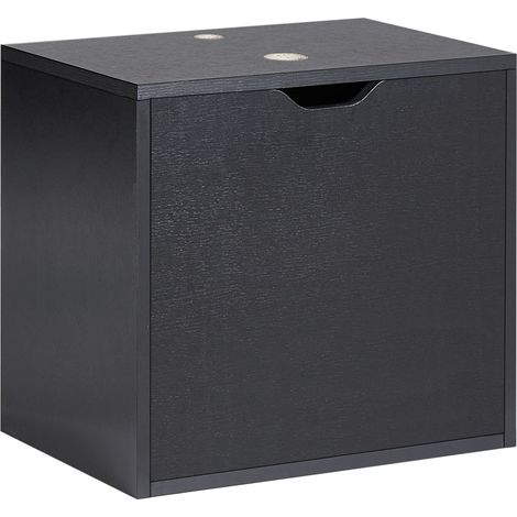 Wall Mounted Washbasin Cabinet SUZANO 45 cm Black (1/5)