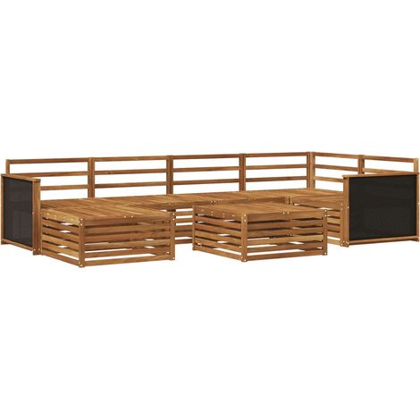Set di divani da esterno 7 pz Naturale vidaXL (1/5)