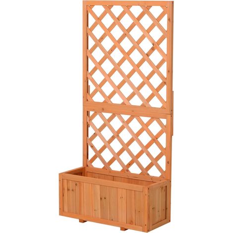 Hochbeet easycomfort Fichtenholz mit Rankgitter 72.5x31.5 cm