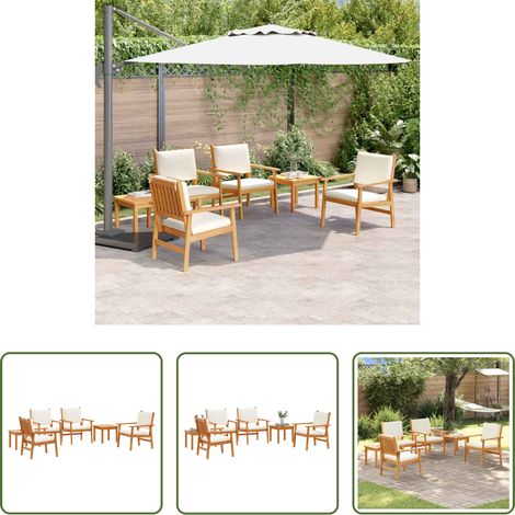 Holzsofa -  Gartensofa-set 6 pcs Braun Massivholz Akazie (1/5)