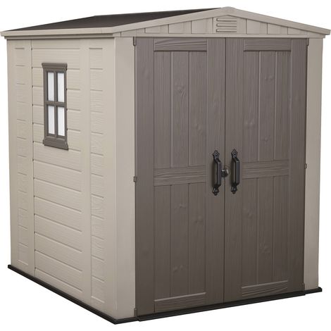 Dmora - Casetta da giardino Ronsecco, Capanno da esterno, Rimessa da giardino, Ripostiglio per attrezzi, 178x196 h208 cm, Beige