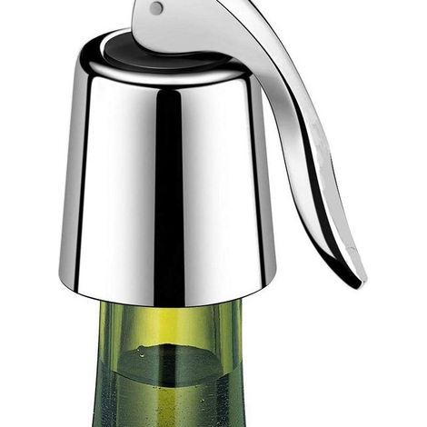 Bouchons de bouteille de vin sous vide en acier inoxydable, étanches et préservant la fraîcheur, Convient pour le vin (argent, lot de 2)