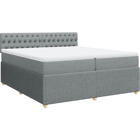 Maison Exclusive - Cama box spring con colchón tela gris claro 20