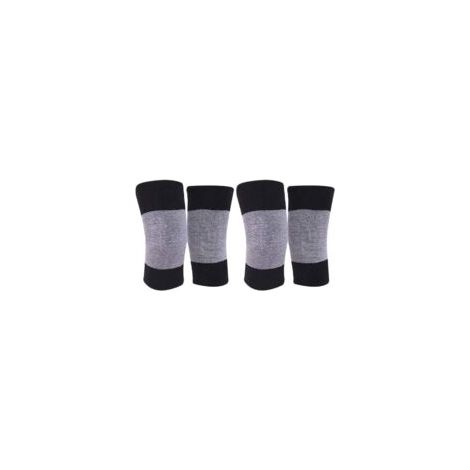 2 paires de genouillères chaudes, coloris noir et gris, manchons de compression hiver (1/5)