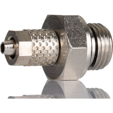 Adaptateur droit fileté hydraulique RS PRO vers Enfichable 4 mm G 1/8 Mâle ( Prix pour Paquet de 5 )