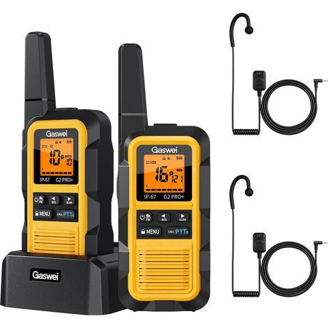 Talkie Walkie PMR 446 Professionnel IP67 - Lot de 2 Jaune (1/5)
