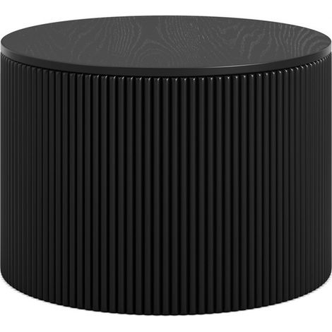 Eden Indoor Coffee Table - Ash Veneer/MDF - L65 x W65 x H46.5 cm - Black/Black - Fully Assembled