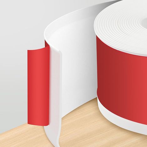 600 cm Flexible PVC Skirting Board, Self-Adhesive Decorative Strip Moulding for Wall Base Floors and More (10 cm, White) (1/5)