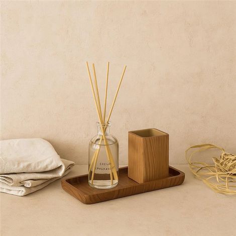 Exagonshop Vassoio portaoggetti effetto legno Radici