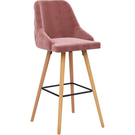 Maison Exclusive - Tabourets de bar lot de 2 rose velours (1/5)