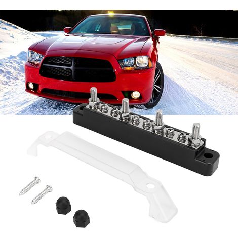 10-facher Klemmenblock für Autos, Wohnmobile und Yachten, 48 V 150 A, 4 M6 + 6 M4 (A7463) Minuspol (schwarz). (1/5)