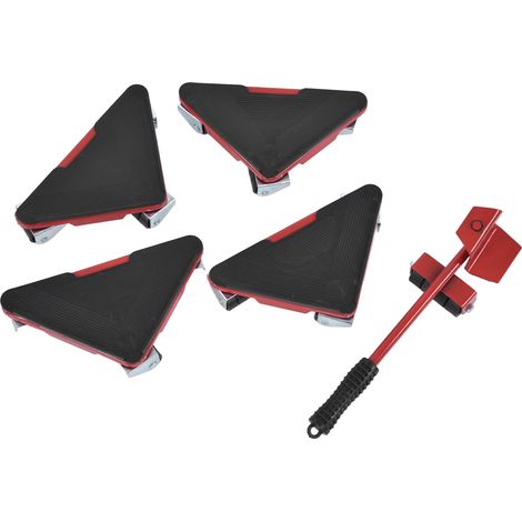 Lot de 5 leviers triangle pour meubles lourds, outil de déplacement électroménager 300kg, rouleaux de transport robustes 660lb (1/5)