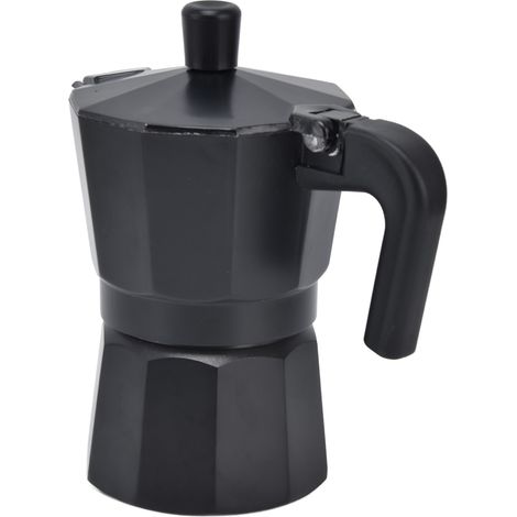 Dicke, schwarze, achteckige Kaffeekanne, 300 ml Mokkakanne für den Heimgebrauch, manuelle Zubereitung (1/5)