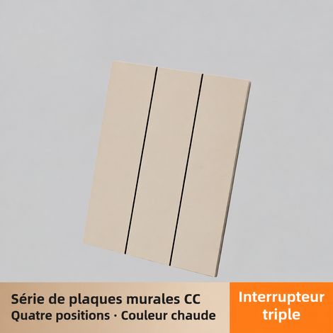Triple interrupteur standard européen 16A Série CC PC teinte chaude 8,8 × 8,8 × 5,1 cm – Livraison gratuite (1/5)