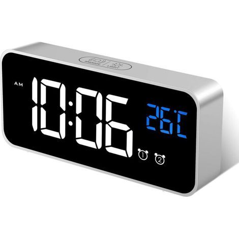 Digitaler Wecker, großer digitaler Wecker mit Morgenspiegel und großem LED-Bildschirm (1/5)