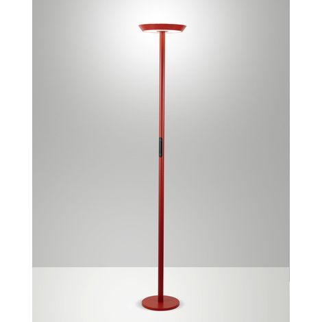 Lampada da terra Fizz a LED 50W integrato, struttura in alluminio e metacrilato, CCT regolabile 2700K-4000K, Rosso - Fizz