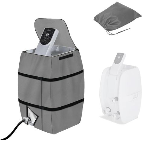 Housse de protection pour pompe chauffage baignoire Oxford imperméable baignoires/piscines extérieures x cm 420D 43 37 54 tissu gris (1/4)