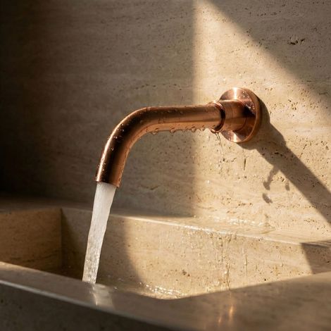 PaulGurkes Robinet de lavabo encastré en cuivre en bronze rouge 21 cm
