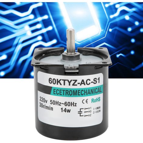 AC-Synchronmotor XD60KTYZ, 14W Permanentmagnet-Langsamläufermotor, bidirektionaler Mikromotor steuerbar mit hohem Drehmoment und niedriger Drehzahl, 30 U/min Mittelwelle, AC220V. (1/5)