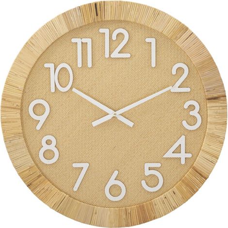 Horloge Murale en Rotin "Boho Plus" 60cm Naturel