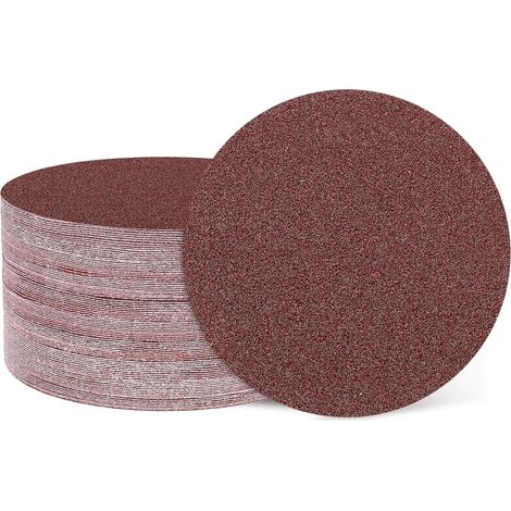 100 pièces- Papier de verre de 5 pouces 125 mm pour meubles, travail du bois, peinture sur métal, grain 180 (1/5)